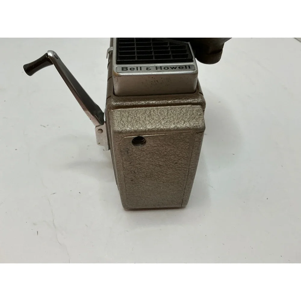 Bell & Howell Vintage 8mm Movie Camera Wind Up Crank Brown Metal Film Prop AS IS